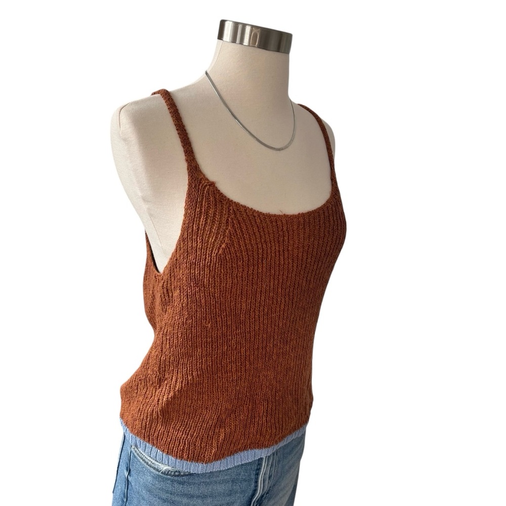 Anthropologie Pilcro Easy Knit tank brown size small